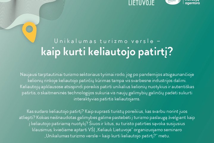 Skelbimo informacija, kuri yra tekste