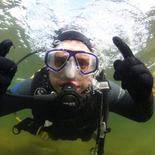 Diving in Plateliai lake