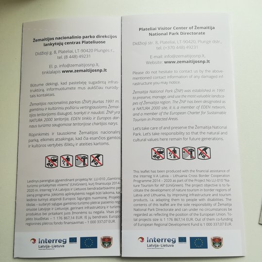 Pažintinių takų lankstinukai