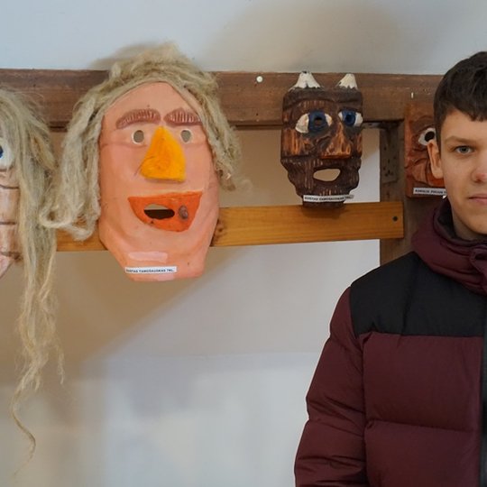 Mokinys, kuris padarė gražiausias Užgavėnių kaukes