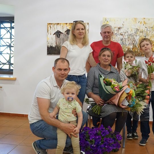 Parodos autorė su artimaisiais